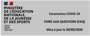 Consignes sanitaires dans les établissements scolaires mises à jour