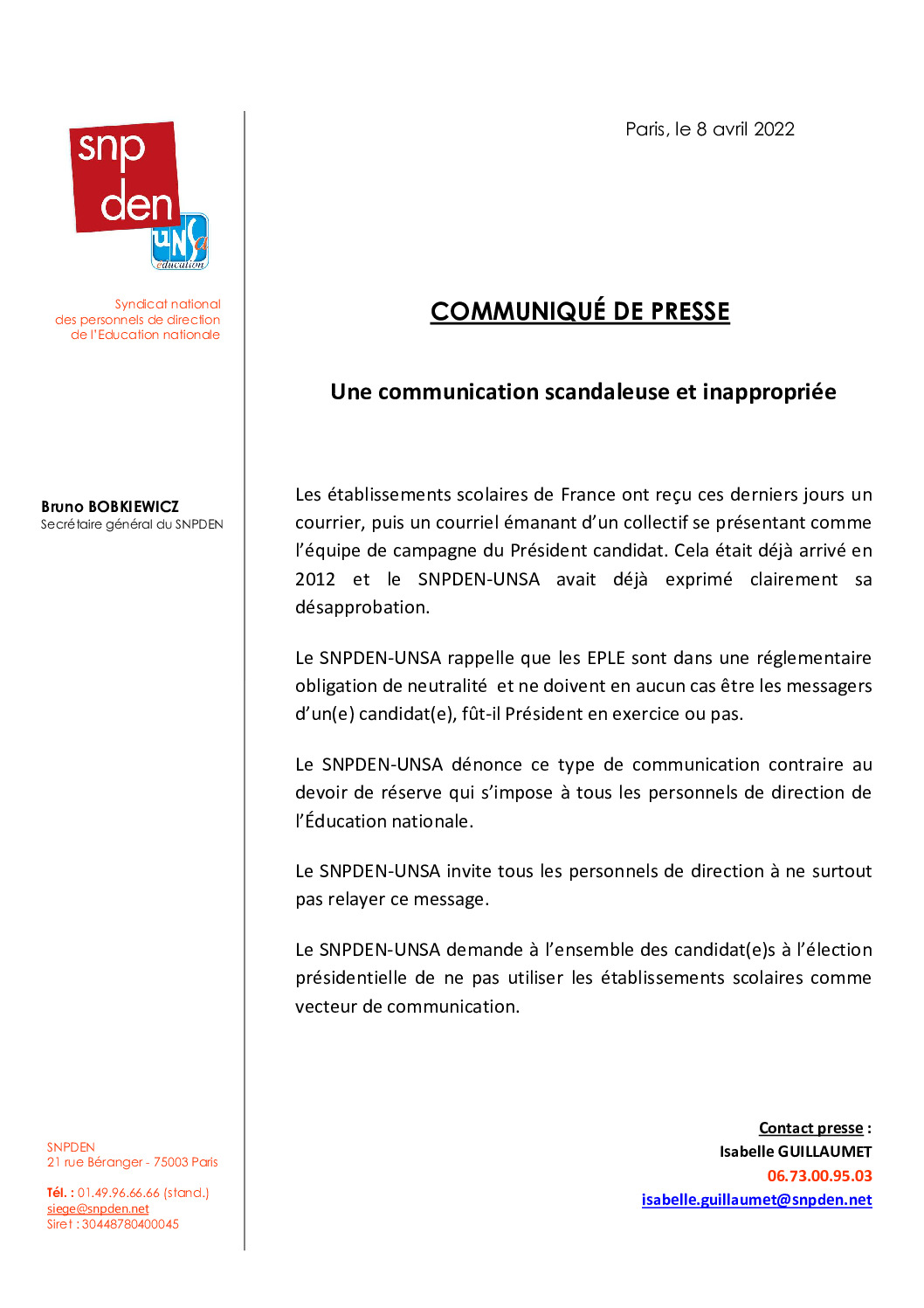 thumbnail of 08.04.2022 – Une communication scandaleuse et inappropriée