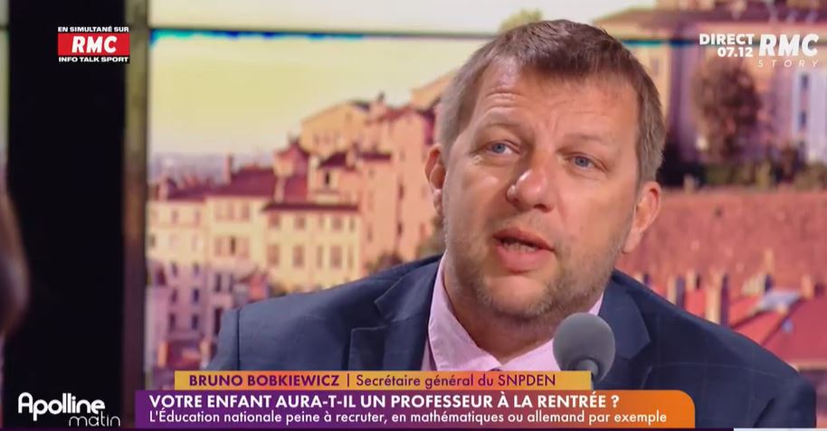 Bruno Bobkiewicz, secrétaire général du SNPDEN, invité de RMC vendredi 20 mai 2022