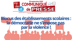 Communiqué de presse : Blocus des établissements scolaires... [29.09.2026]