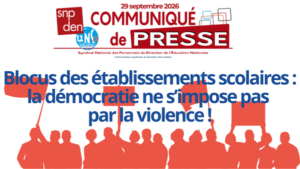 Communiqué de presse : Blocus des établissements scolaires... [29.09.2026]